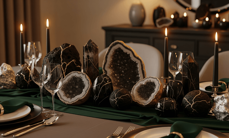 geode halloween tablescape