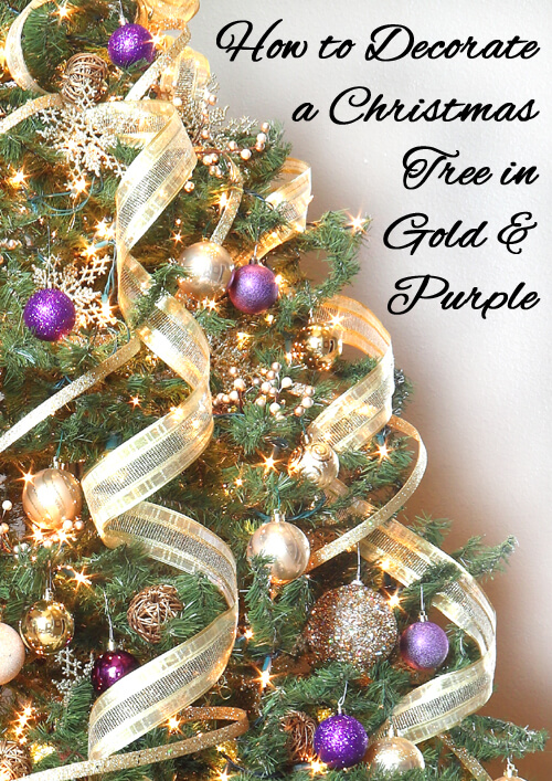 gold and purple Christmas Tree