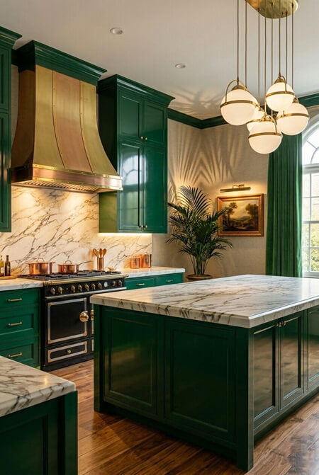 gorgeous green kitchen