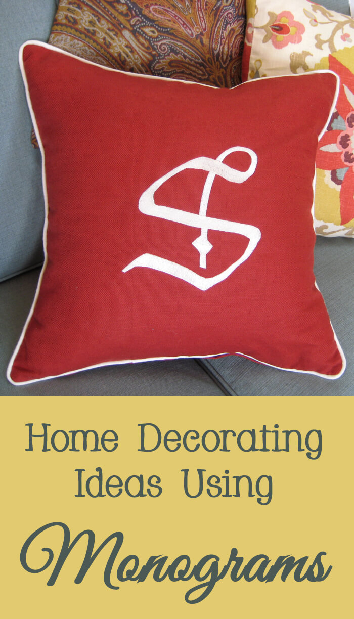 Home decorating ideas using monograms