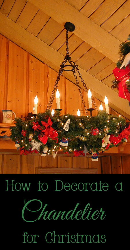 how to decorate a chandelier for christmas