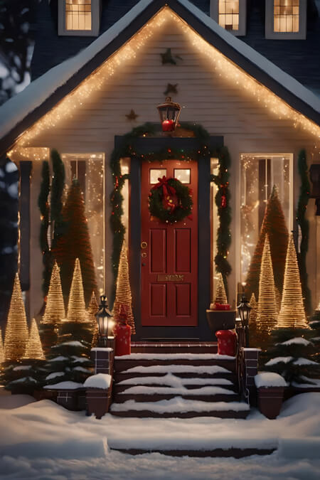 outside Christmas lights