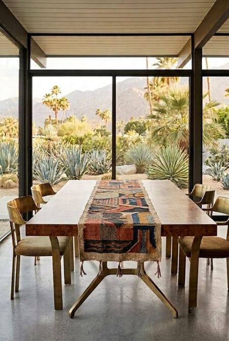 modern organic table runner
