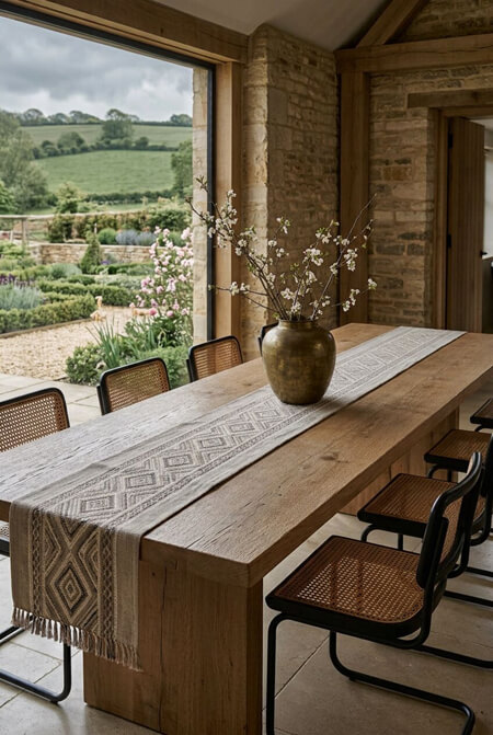 neutral table runner