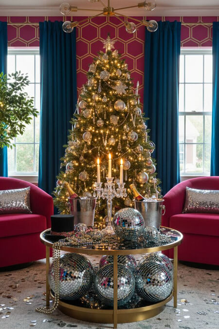 New Year's Eve Party Decorating Ideas with Disco Balls