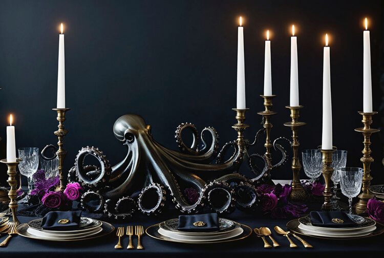 octopus halloween tablescape