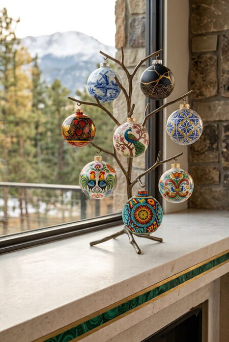 painted glass christmas ornaments