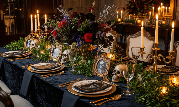portrait gallery halloween tablescape