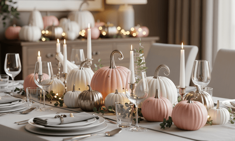 pumpkin patch pink tablescape