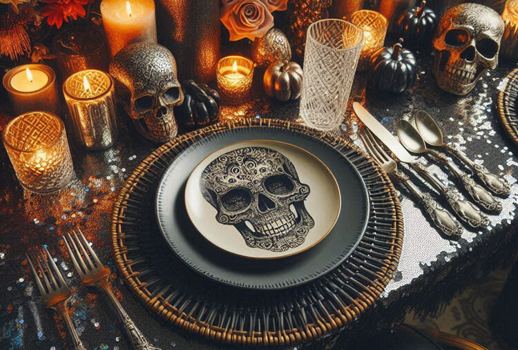 skeleton tablescape