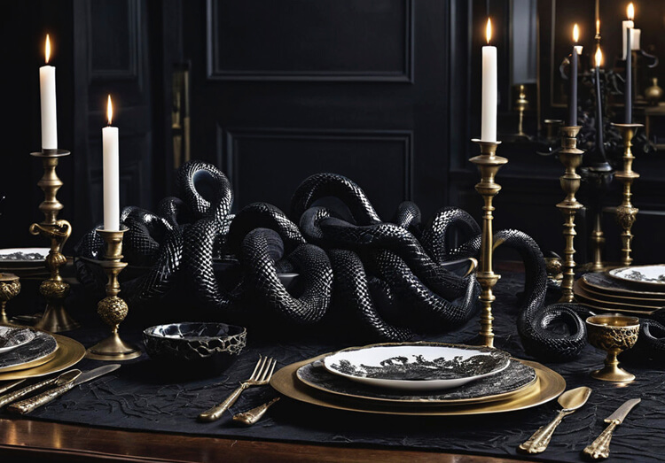 snake halloween tablescape