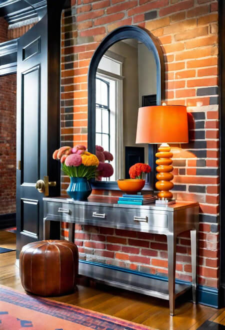 stainless steel entry table