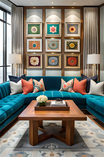 textures flower art living room