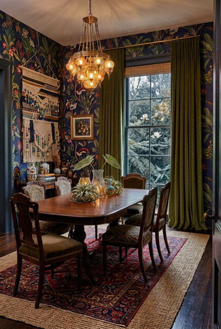 bohemian victorian dining room