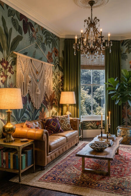 Bohemian Victorian living room