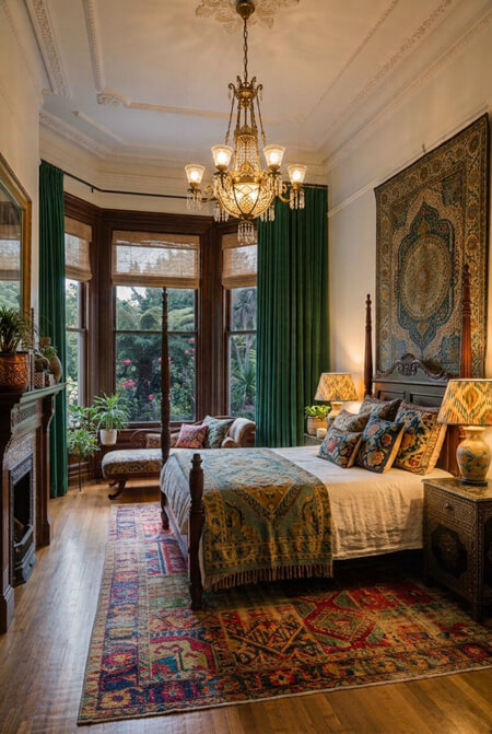 Bohemian Victorian bedroom