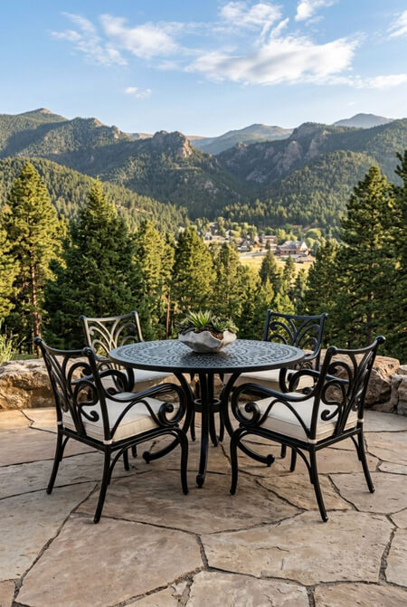 wrought iron outdoor table