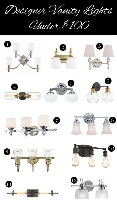 Designer vanity lights under 100