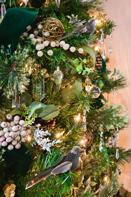 Chandelier Crystals on a Christmas Tree