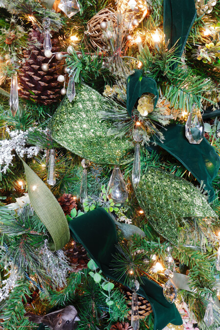 Christmas Tree Decorated in Green