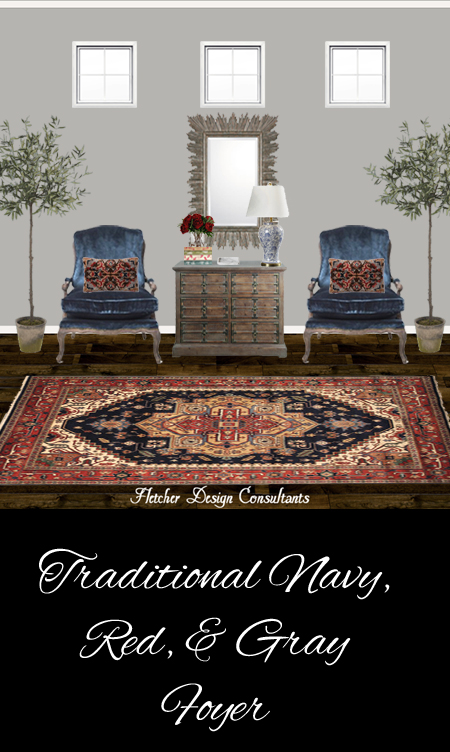  TraditionalNavyRedGrayFoyer450
