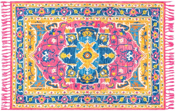 Madalynn Hand-Tufted Wool Pink Area Rug